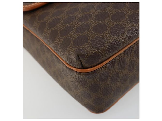 Céline Borsa a Spalla CELINE Macadam Canvas PVC Pelle Marrone Oro Auth 184552A D'oro - vista 15