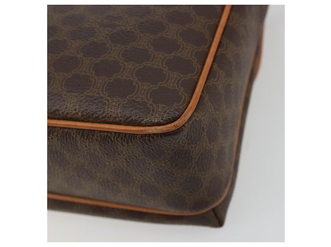 Céline Borsa a Spalla CELINE Macadam Canvas PVC Pelle Marrone Oro Auth 184552A D'oro - vista 16