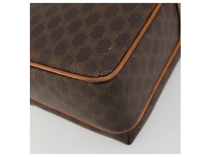 Céline Borsa a Spalla CELINE Macadam Canvas PVC Pelle Marrone Oro Auth 184552A D'oro - vista 17