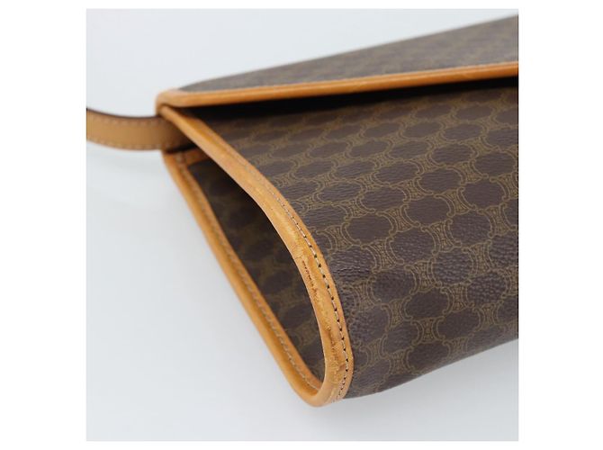 Céline Borsa a Spalla CELINE in Tela Macadam PVC Pelle Marrone Oro Auth bs35555 D'oro - vista 15