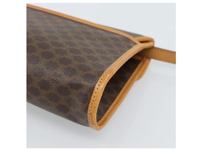 Céline Borsa a Spalla CELINE in Tela Macadam PVC Pelle Marrone Oro Auth bs35555 D'oro - vista 16