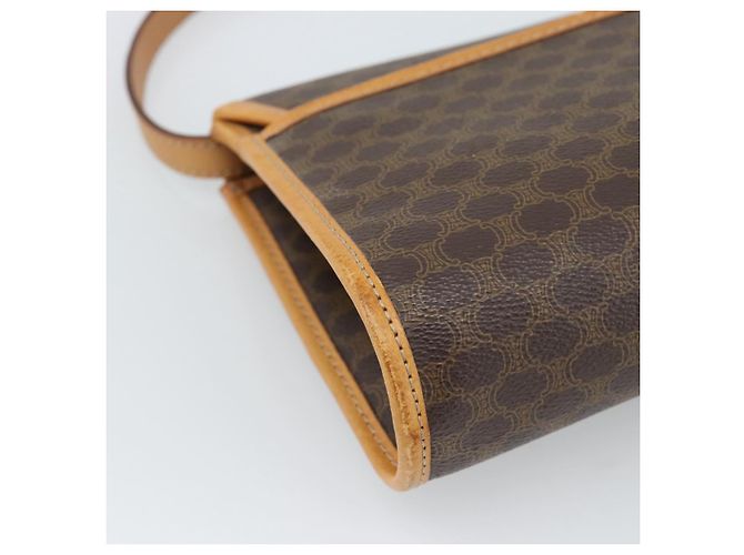 Céline Borsa a Spalla CELINE in Tela Macadam PVC Pelle Marrone Oro Auth bs35555 D'oro - vista 17