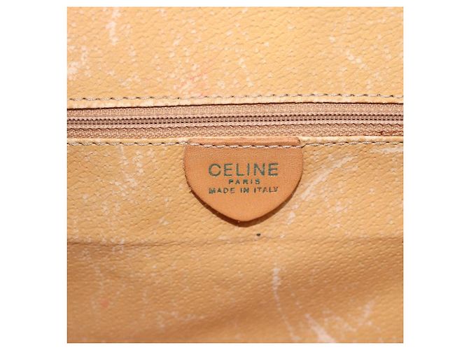 Céline Borsa a Spalla CELINE in Tela Macadam PVC Pelle Marrone Oro Auth bs35555 D'oro - vista 18
