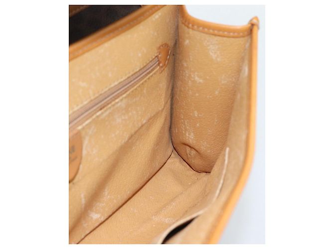 Céline Borsa a Spalla CELINE in Tela Macadam PVC Pelle Marrone Oro Auth bs35555 D'oro - vista 19