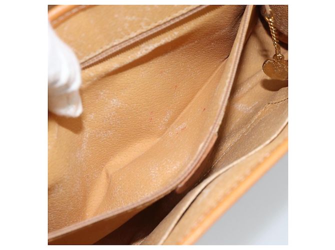 Céline Borsa a Spalla CELINE in Tela Macadam PVC Pelle Marrone Oro Auth bs35555 D'oro - vista 22
