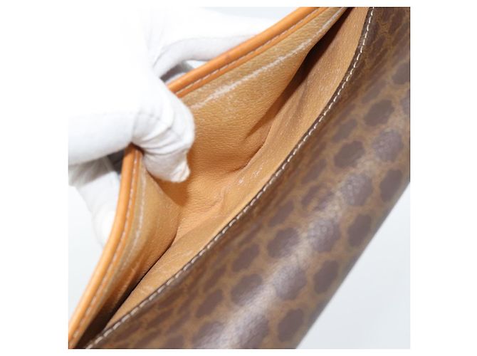 Céline Borsa a Spalla CELINE in Tela Macadam PVC Pelle Marrone Oro Auth bs35555 D'oro - vista 24