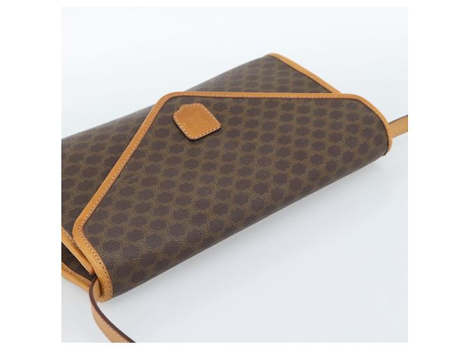 Céline Borsa a Spalla CELINE in Tela Macadam PVC Pelle Marrone Oro Auth bs35555 D'oro - vista 6