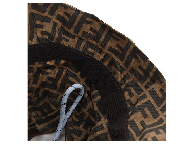 FENDI x FRGMT x POKMON ZUCCA Canvas Bucket Hat Mini-Dragon Braun Auth 167411SM Schwarz - Ansicht 14