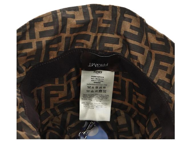 FENDI x FRGMT x POKMON ZUCCA Canvas Bucket Hat Mini-Dragon Braun Auth 167411SM Schwarz - Ansicht 15