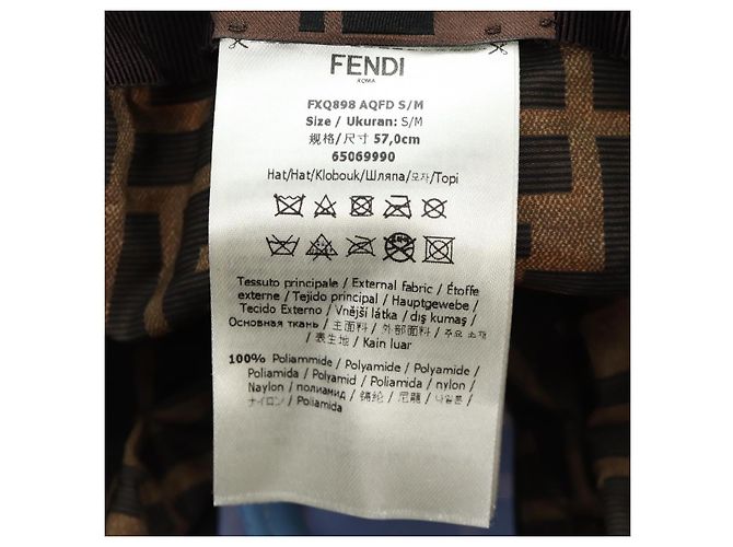 FENDI x FRGMT x POKMON ZUCCA Canvas Bucket Hat Mini-Dragon Braun Auth 167411SM Schwarz - Ansicht 17