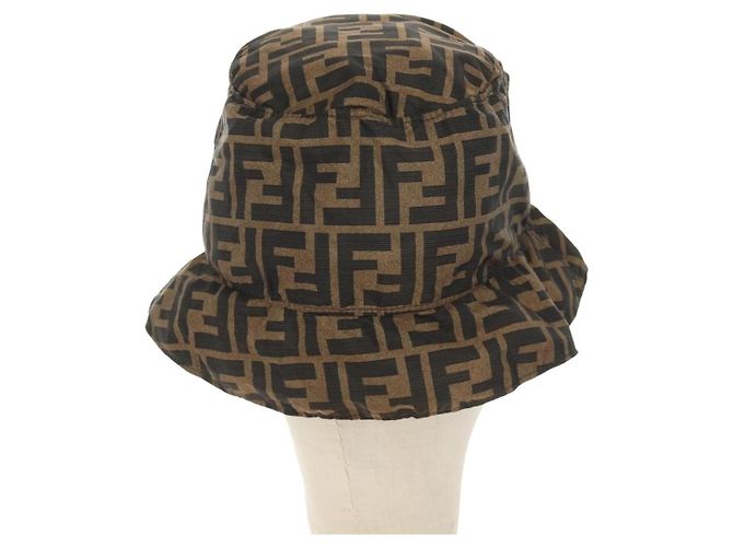 FENDI x FRGMT x POKMON ZUCCA Canvas Bucket Hat Mini-Dragon Braun Auth 167411SM Schwarz - Ansicht 2