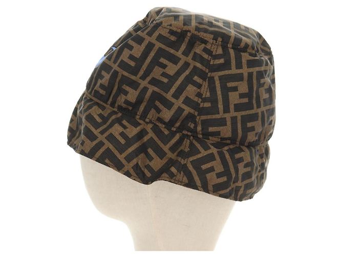 FENDI x FRGMT x POKMON ZUCCA Canvas Bucket Hat Mini-Dragon Braun Auth 167411SM Schwarz - Ansicht 3