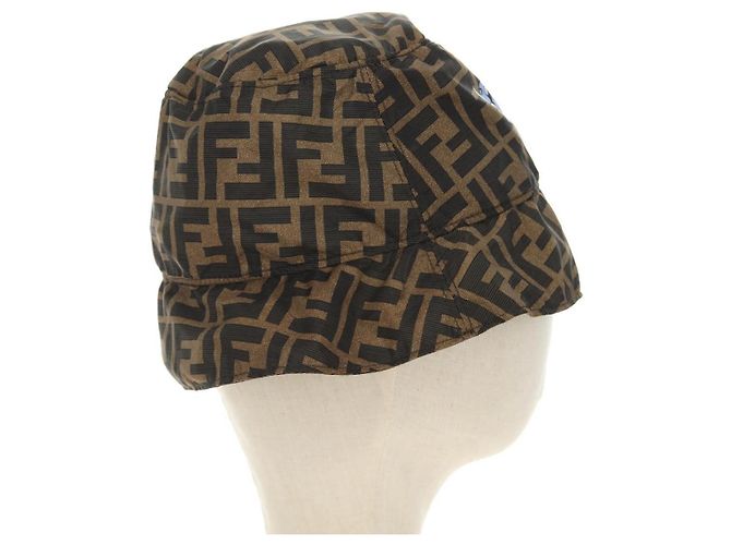 FENDI x FRGMT x POKMON ZUCCA Canvas Bucket Hat Mini-Dragon Braun Auth 167411SM Schwarz - Ansicht 4