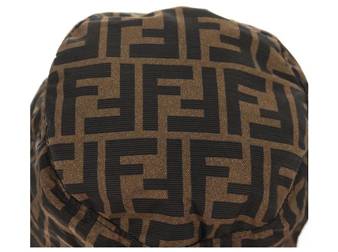 FENDI x FRGMT x POKMON ZUCCA Canvas Bucket Hat Mini-Dragon Braun Auth 167411SM Schwarz - Ansicht 6