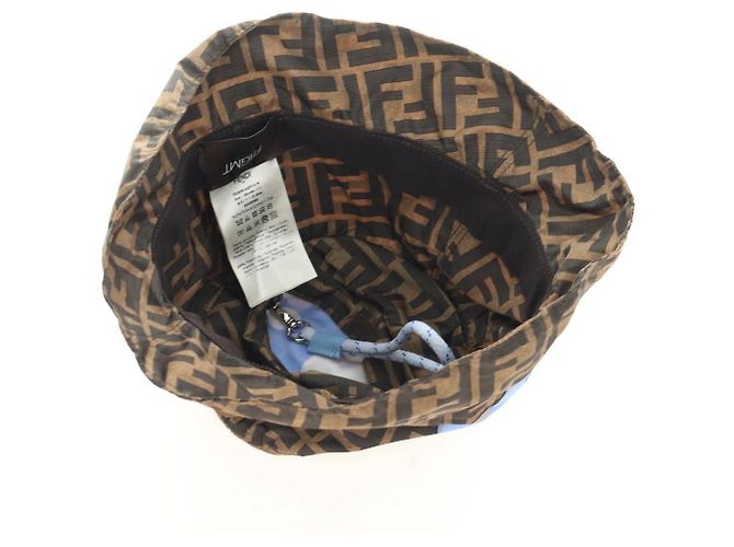 FENDI x FRGMT x POKMON ZUCCA Canvas Bucket Hat Mini-Dragon Braun Auth 167411SM Schwarz - Ansicht 7