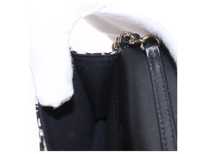 CHANEL Borsa a tracolla Chain Shoulder Pouch Mini Matelasse 12 Satin Beige Gold CC Auth 185440M D'oro - vista 21