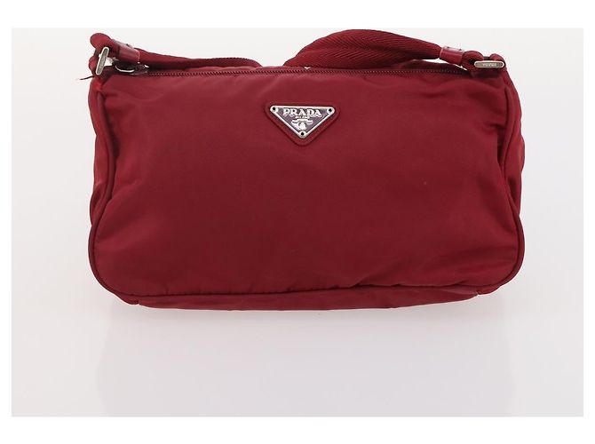 Borsa a Spalla PRADA Nylon 2 Set Orange Red Auth ti3988 Rosso Arancione - vista 10