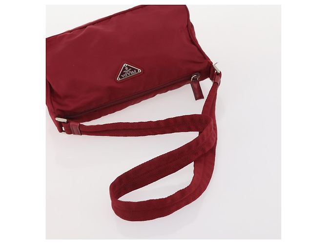 Borsa a Spalla PRADA Nylon 2 Set Orange Red Auth ti3988 Rosso Arancione - vista 13