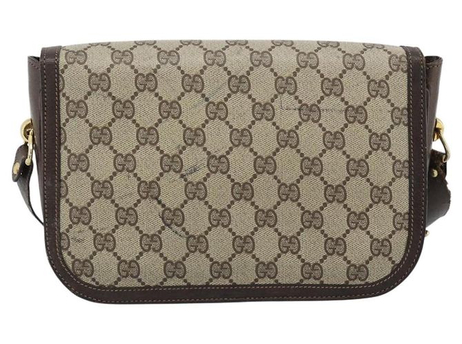 Borsa a tracolla GUCCI GG Supreme PVC Beige Oro Auth ep14725 D'oro - vista 2