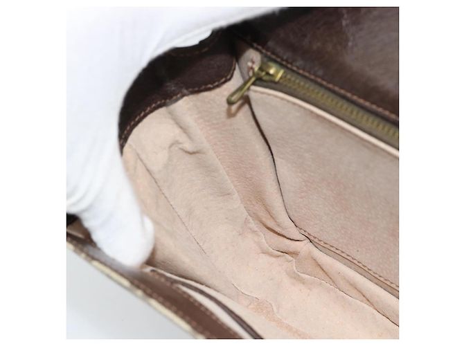 Borsa a tracolla GUCCI GG Supreme PVC Beige Oro Auth ep14725 D'oro - vista 21