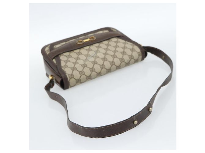 Borsa a tracolla GUCCI GG Supreme PVC Beige Oro Auth ep14725 D'oro - vista 8