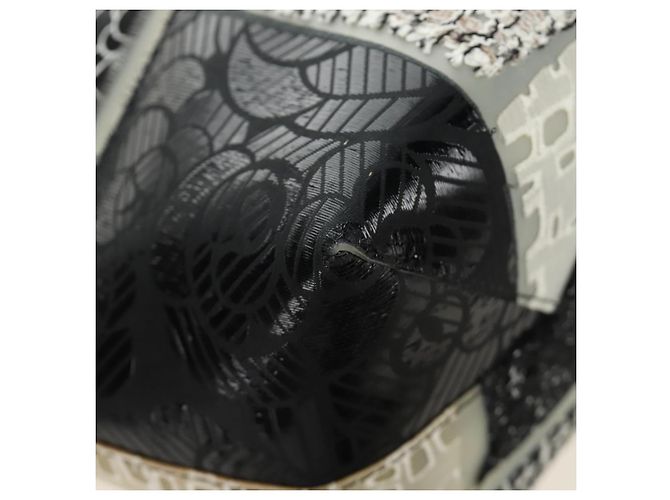 Borsa Tote Patchwork CHANEL in gomma Nero Argento CC Auth 183715SAV - vista 17