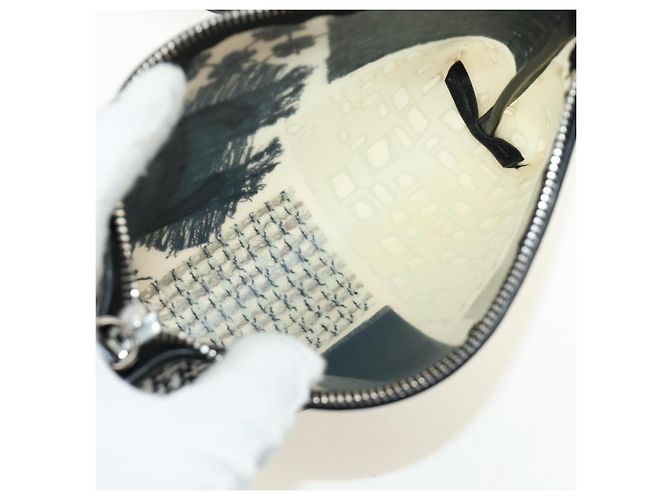 Borsa Tote Patchwork CHANEL in gomma Nero Argento CC Auth 183715SAV - vista 23