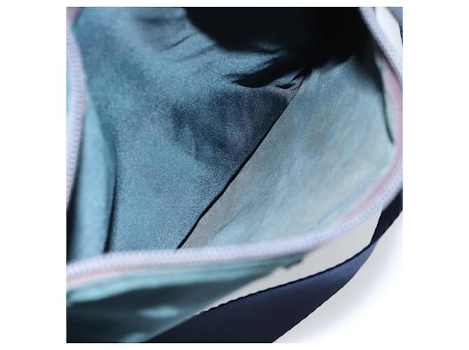 Borsa a Spalla PRADA Nylon Blu Argento Auth 184803 - vista 11