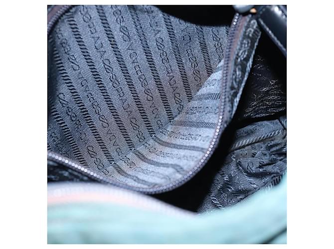 Borsa a Spalla PRADA Nylon Blu Argento Auth 184803 - vista 24