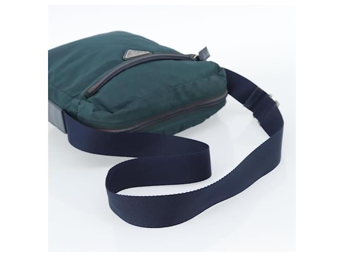 Borsa a Spalla PRADA Nylon Blu Argento Auth 184803 - vista 7