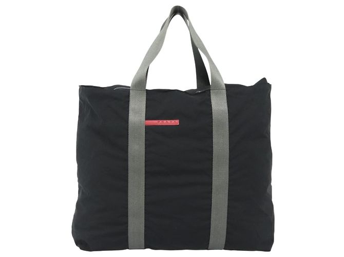 Borsa Tote PRADA Sports Line Nylon Nero Argento Auth ti3994 - vista 13