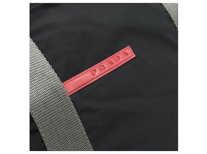 Borsa Tote PRADA Sports Line Nylon Nero Argento Auth ti3994 - vista 18