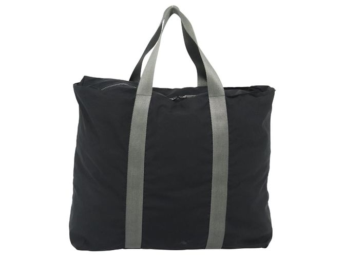 Borsa Tote PRADA Sports Line Nylon Nero Argento Auth ti3994 - vista 2