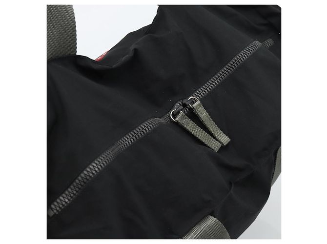 Borsa Tote PRADA Sports Line Nylon Nero Argento Auth ti3994 - vista 6