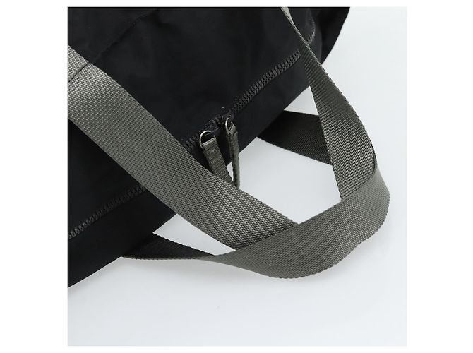 Borsa Tote PRADA Sports Line Nylon Nero Argento Auth ti3994 - vista 7