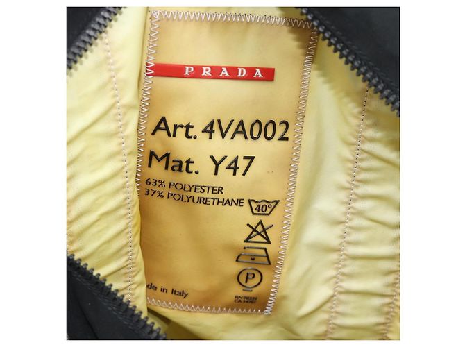 Borsa Tote PRADA Sports Line Nylon Nero Argento Auth ti3994 - vista 9