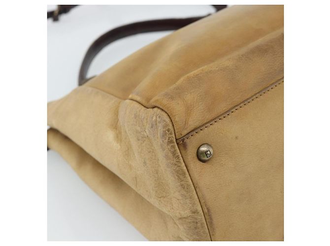 Borsa FENDI Peek A Boo Large in pelle 2way Beige Auth ka4679 - vista 17