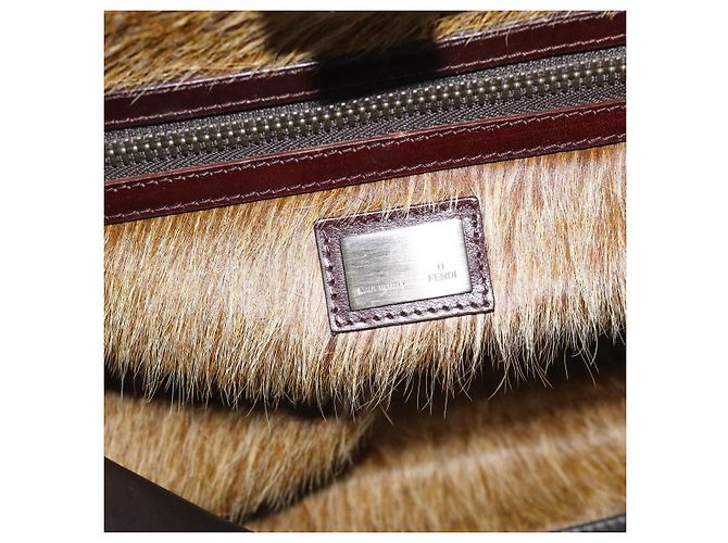 Borsa FENDI Peek A Boo Large in pelle 2way Beige Auth ka4679 - vista 18