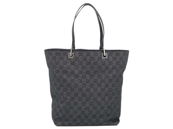 Borsa Tote GUCCI GG Canvas Grigio Argento 31243 Auth ep14697 Marrone - vista 2