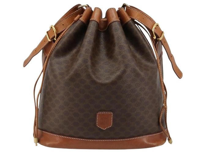 16 Céline CELINE Macadam Canvas Umhängetasche PVC Leder Braun Gold Authentisch 185090 Golden - Ansicht 13