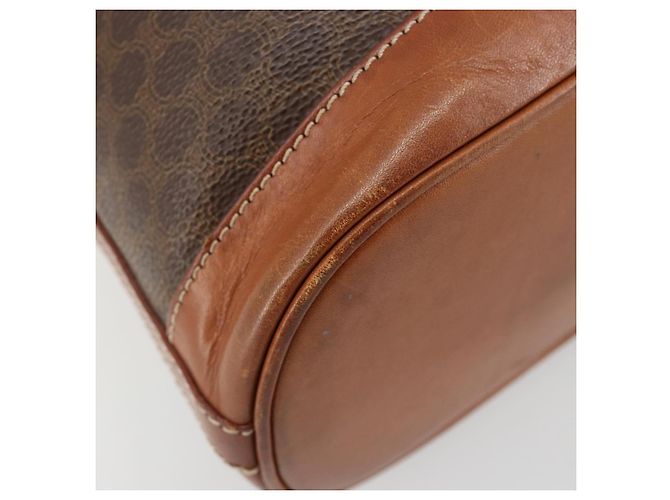 16 Céline CELINE Macadam Canvas Umhängetasche PVC Leder Braun Gold Authentisch 185090 Golden - Ansicht 15