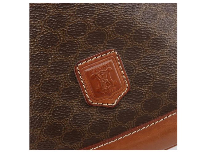 16 Céline CELINE Macadam Canvas Umhängetasche PVC Leder Braun Gold Authentisch 185090 Golden - Ansicht 18