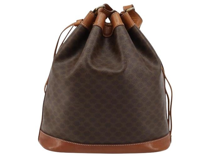 16 Céline CELINE Macadam Canvas Umhängetasche PVC Leder Braun Gold Authentisch 185090 Golden - Ansicht 2