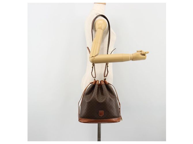 16 Céline CELINE Macadam Canvas Umhängetasche PVC Leder Braun Gold Authentisch 185090 Golden - Ansicht 24