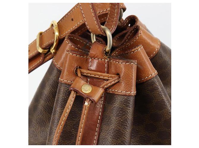 16 Céline CELINE Macadam Canvas Umhängetasche PVC Leder Braun Gold Authentisch 185090 Golden - Ansicht 9