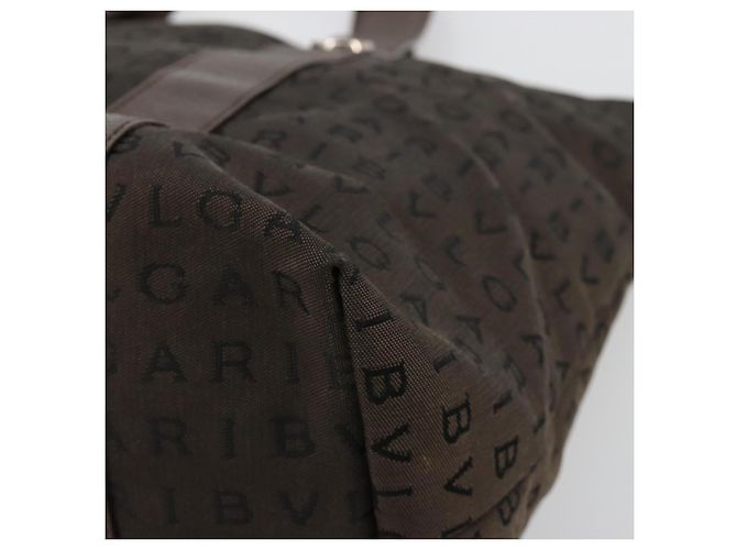 Bulgari Borsa Tote BVLGARI Logo Mania Canvas Marrone Argento Auth 184540 - vista 15