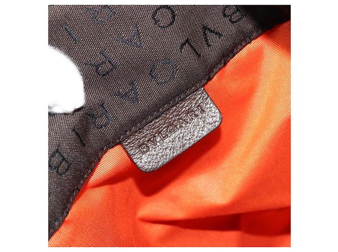 Bulgari Borsa Tote BVLGARI Logo Mania Canvas Marrone Argento Auth 184540 - vista 17