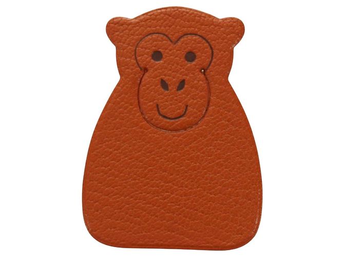 Hermès HERMES Marque-page Pika Book en cuir marron Auth 184760M - vue 2