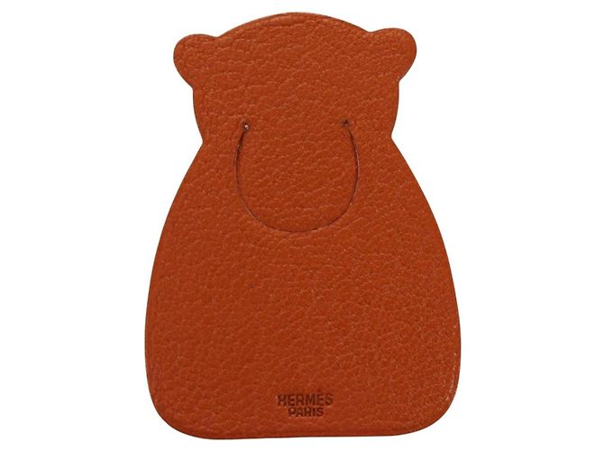 Hermès HERMES Marque-page Pika Book en cuir marron Auth 184760M - vue 3