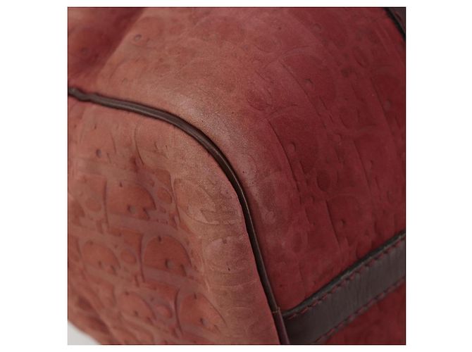 Borsa Boston Christian Dior Trotter Canvas Scamosciato Rosso Oro Autentica 185105 - vista 14